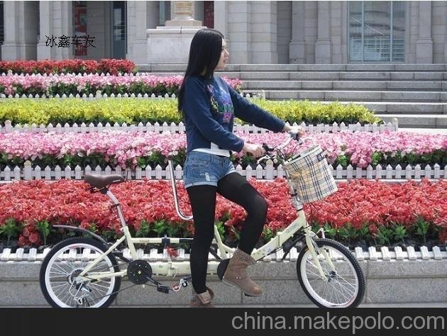 供應奧威特16/20寸折疊雙人車(chē)6變速雙人自行車(chē)學(xué)生車(chē)雙折疊圖片