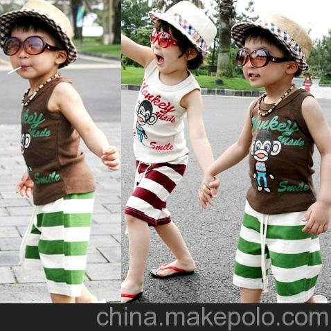 工廠直批2012新夏款舒適可愛帥氣韓版嬰幼兒童套裝童裝