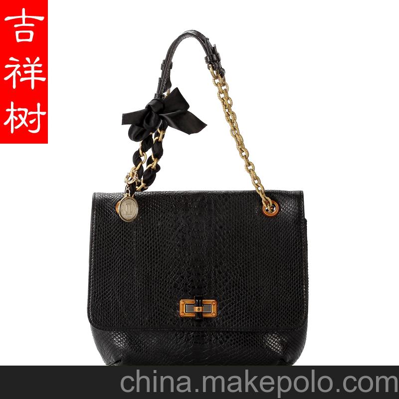 供應(yīng)批發(fā)LANVIN BAG 時(shí)尚鱷魚(yú)皮鏈條單肩包 斜挎包 真皮包包