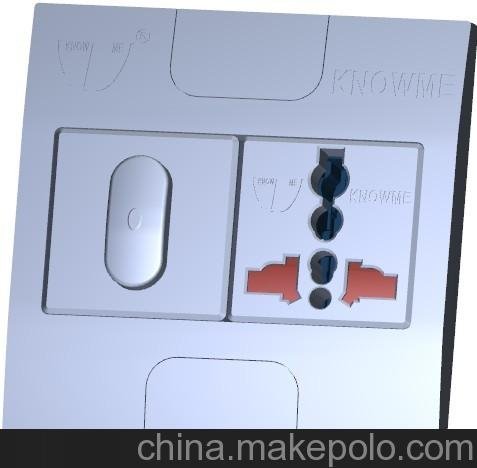 DW-8RA2-SS1UM1S-W86型一位單控開關(guān)帶安全門萬用插座圖片