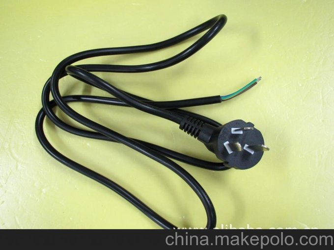 CCC白色香港插頭剝線(xiàn)上錫電源線(xiàn)圖片