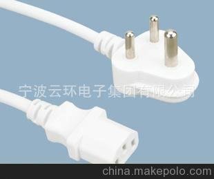 南非印度認證電源插頭,品字尾插,南非品字插頭,南非連接線插頭圖片
