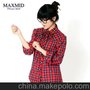 MAXMID 正品2011新款tw淑女款格纹格子翻领长袖衬衫衬衣 MM09115