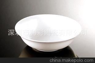 酒店餐具用品 潮州外貿(mào)陶瓷碗 廠家批發(fā)可定制 6.5寸反口斗碗圖片