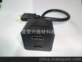 火爆价！！！HDMI一分二，公头对双母头