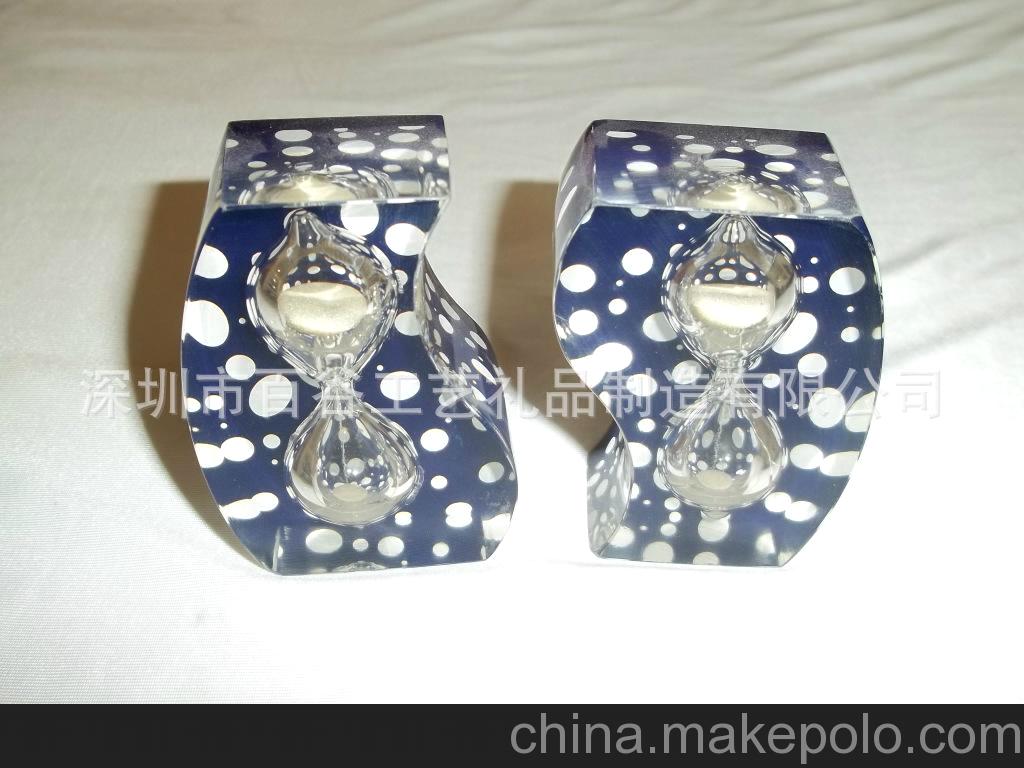 精美蝴蝶對沙漏 工藝禮品沙漏 廣告禮品沙漏 水晶工藝禮品沙漏