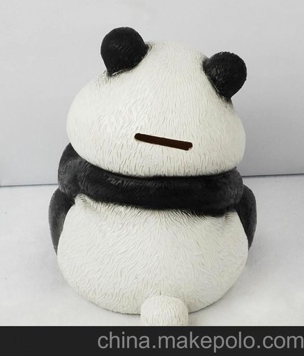 韓版時(shí)尚創(chuàng)新背仔熊貓大錢(qián)罐創(chuàng)意工藝品樹(shù)脂錢(qián)罐圖片