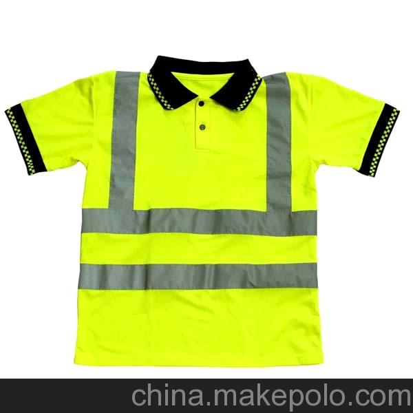 反光布反光衣服 反光背心 反光短袖 工裝POLO領(lǐng)反光安全服
