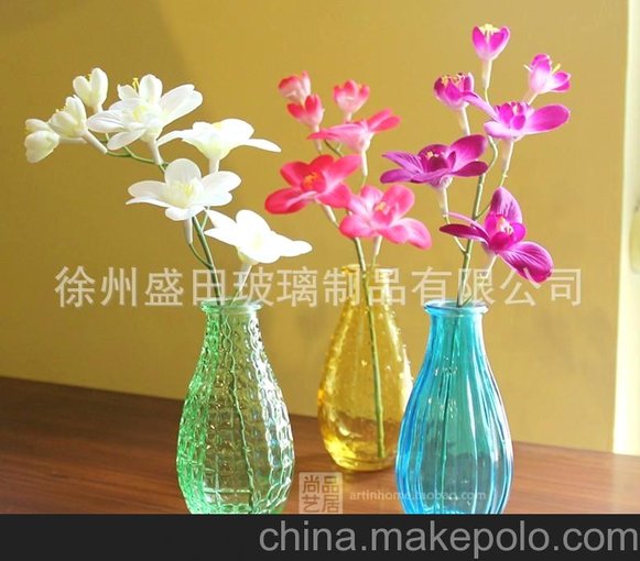 玻璃瓶 玻璃插花瓶 工藝玻璃花瓶 木塞口玻璃瓶 工藝蠟燭臺圖片