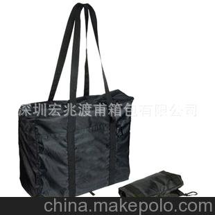 深圳宏兆渡甫箱包廠家直銷 促銷190T滌綸折疊背包 購物袋 肩袋圖片