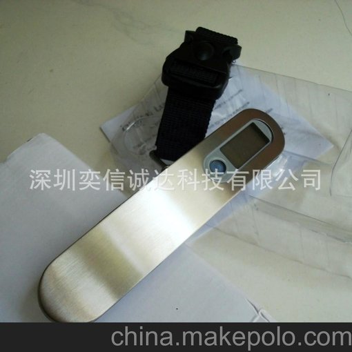 奕信新款 金屬面板高檔外貿(mào)精品 便攜式手提電子稱行李秤飛機(jī)秤圖片