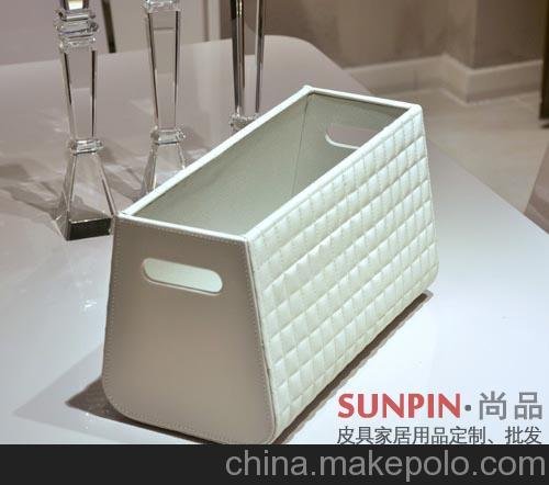 外貿(mào)出口 創(chuàng)意時(shí)尚皮革儲(chǔ)物籃 雜物籃 鮮花收納籃 雜志收納 紅酒圖片