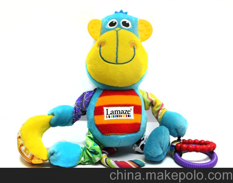 lamaze拉瑪澤 超可愛會叫的猴子帶牙膠和響紙 猴子玩具掛件