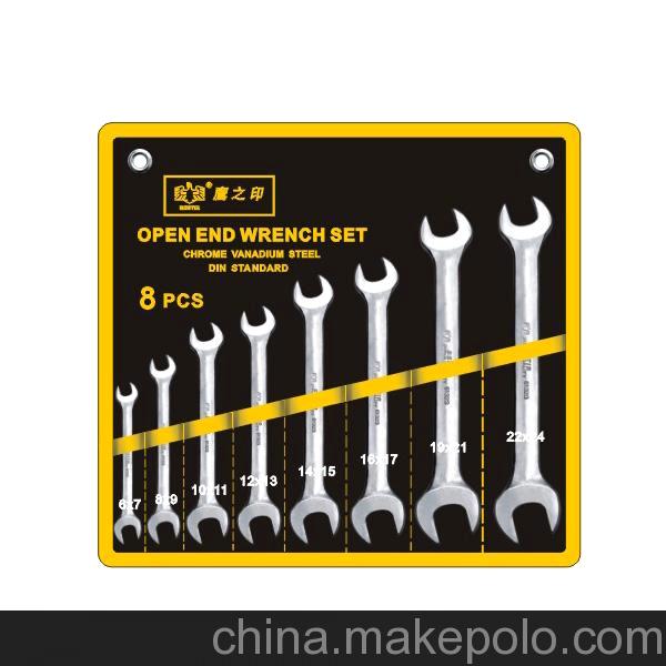 供應臺灣鷹之印工具  8件A精品鏡面開口扳手組套(Cr-V)
