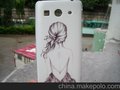 简约美女项背UV彩绘华为G520手机壳批发 时尚美女彩绘手机壳批发