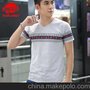 2014夏装新款男式短袖t恤 个性印花男装短袖t恤 时尚V领男t恤