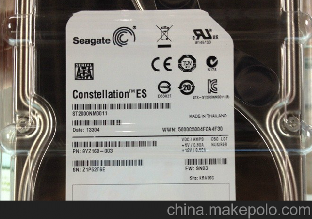 希捷(Seagate)  ST2000NM0033  720O轉 128M SATA3 企業級硬盤