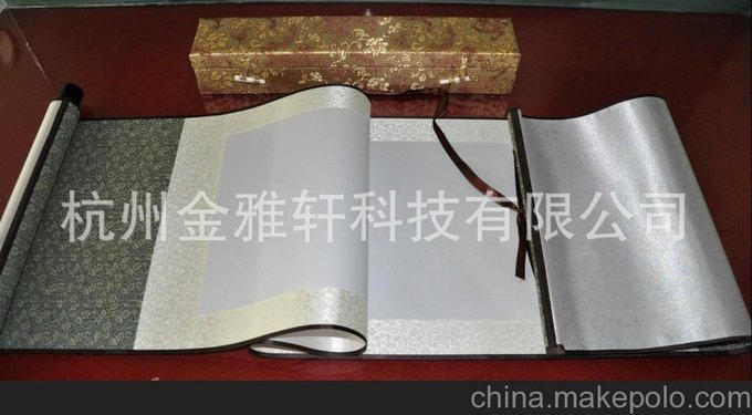 批發(fā)絲綢空白卷軸定制 掛畫 絲織畫 川繡畫 編織畫 棉織畫 工藝品圖片