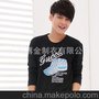 2013新款 圆领 长T恤 印花 卡通 潮爆款法国绒拉架(货号：8037)