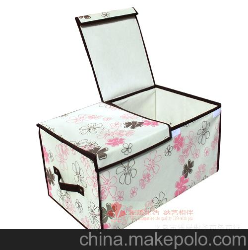  納藝 自產(chǎn)自銷 紫荊花可折疊雙蓋毛衣收納箱