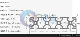 供应启域6063-T5-40160工业铝型材