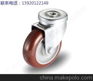 廣東科順腳輪 中型孔頂臺車腳輪 實心聚氨酯pu工業腳輪 批發零售