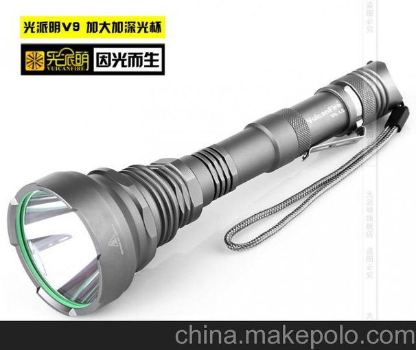 光派明Cree T6強光手電筒帶救生錘手電燈圖片