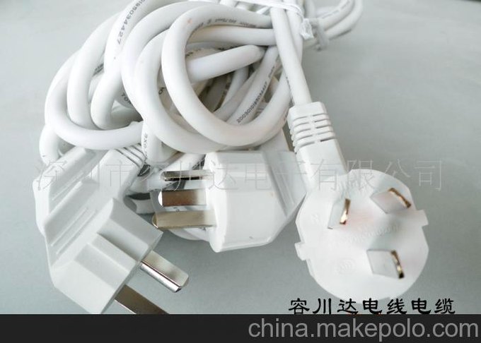 三極電源線插頭（如圖） 空調(diào)插頭電源線圖片