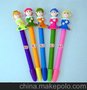批发五色花裙女孩软陶笔\小丑系列软陶笔\软陶工艺品