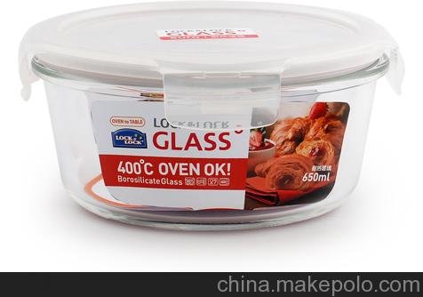 供應(yīng)樂(lè)扣耐熱玻璃保鮮盒（650ML)大圓形831FU 禮杰禮品圖片
