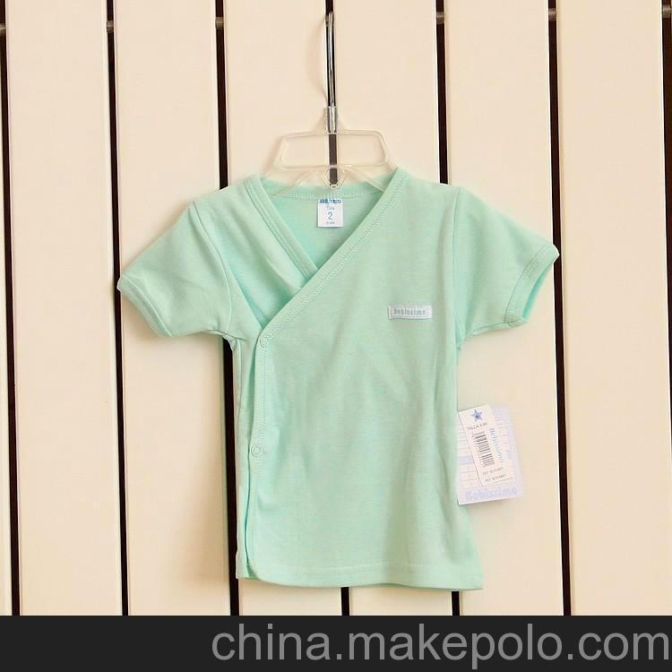 小布點外貿童裝批發 出口歐美外貿原單純棉素色短袖T恤/上衣