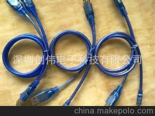 專業(yè)制作USB 2.0高速移動(dòng)硬盤線0.8米（3個(gè)USB口）純銅線芯圖片
