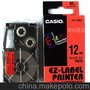 正品卡西欧色带XR-12RD1标签带12MM红底黑字 卡西欧标签机专用
