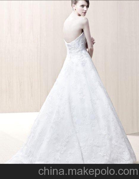 廣州婚紗廠批發定做Enzoani 抹胸魚尾法國蕾絲婚紗  YS336