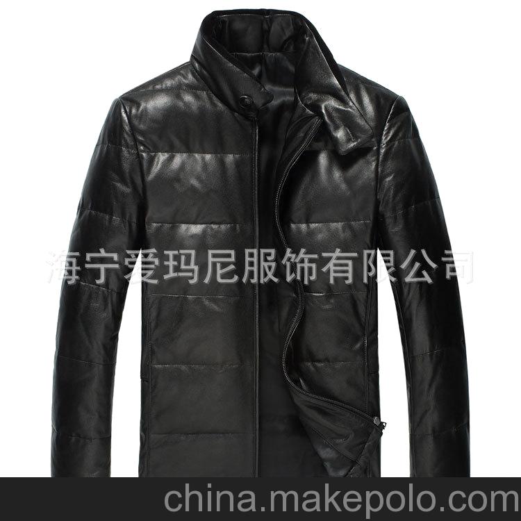 海宁真皮皮衣批发 绵羊皮皮羽绒服男