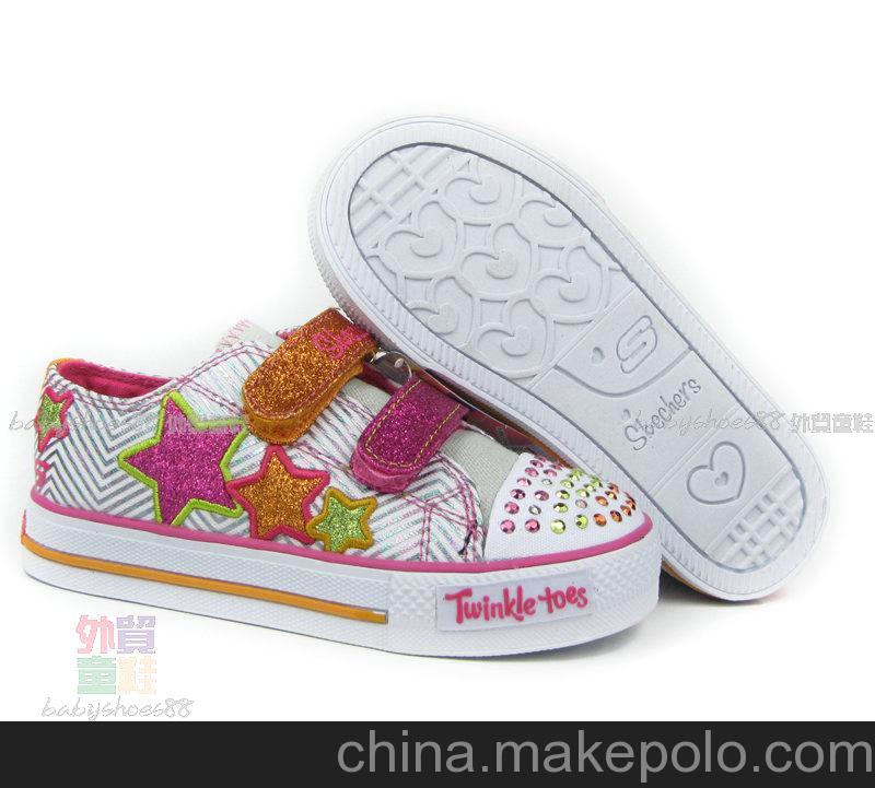 SKECHERS 童鞋 女童帆布闪灯鞋 249WP