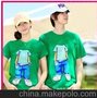 2012新款 情侣装 卡通无头人像情侣装 短袖t恤