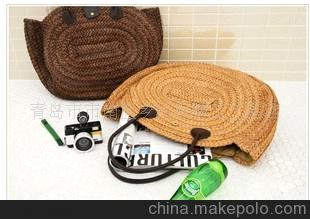 玉米皮皮把/乡村风情/植物手工艺制品/欧美日韩原单草编包