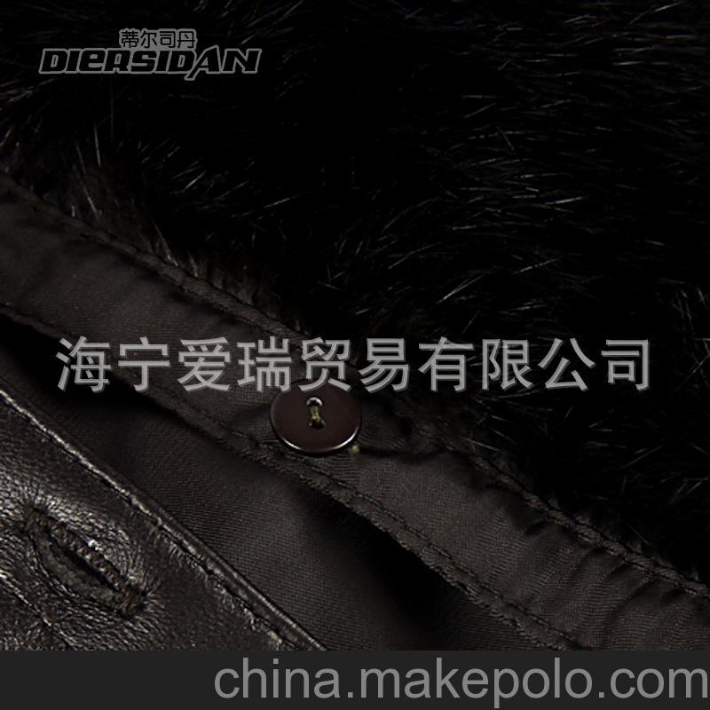 厂家直销新款特价海宁水貂毛领整貂内胆男士绵羊皮皮克服DS019