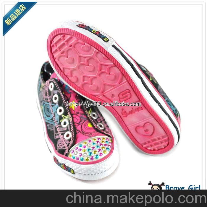 brave girl批发专柜正品skechers斯凯奇闪灯童鞋 LED灯帆布鞋